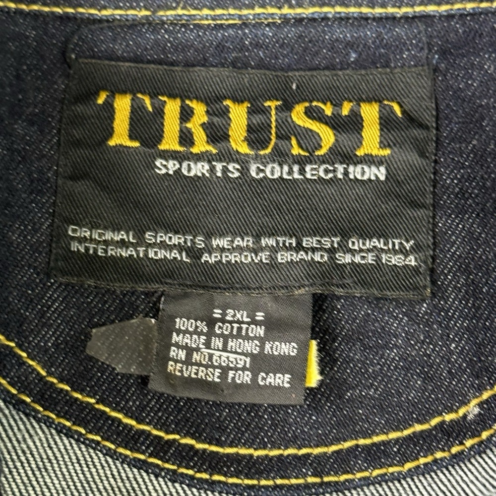 Trust Sports Collection Jean Jacket 2XL Trucker Baggy Y2K‎ Streetwear Fireman - Picture 7 of 14